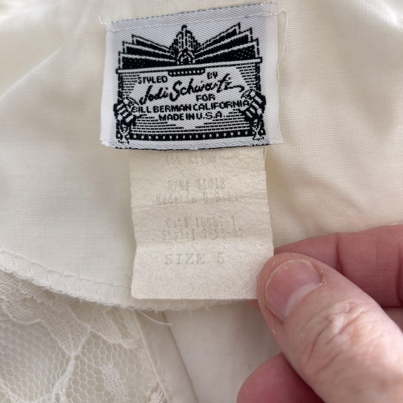 Vtg Jodi Schuertz Bill Berman Dress Sz 6 Ivory Lace Collar Princess Diana Preppy - Picture 8 of 10